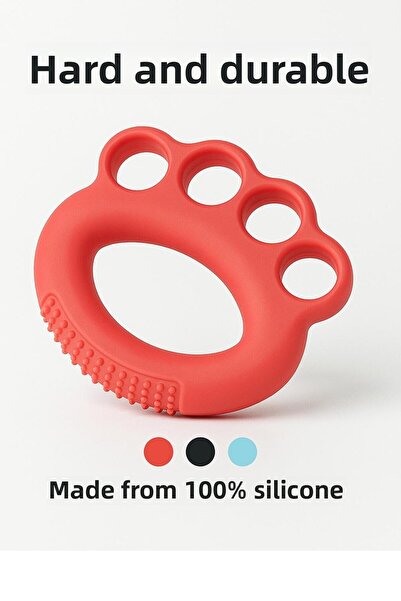 AURA LİNE Silicone Hand Wrist Finger Strengthening, Red Post Surgery Hand Stress Exercise Luxury Silicone