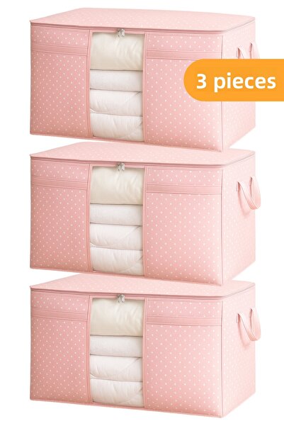 Serstil 3 τεμάχια - Παπλωματοθήκη με παράθυρο 75 X 40 X 40 εκ. - Ροζ με στίγματα
