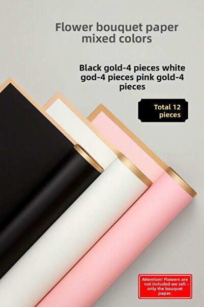 COLORPAK Flower Bouquet Wrapping Gelatin Paper (Mixed Colors: Black, White an...
