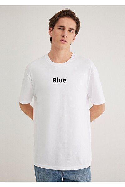 Mavi Bílé tričko s logem volného střihu 0610100-620