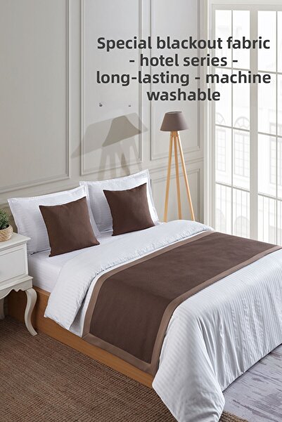 VAROL 70X250 Bed Runner (Runner) and 2 Pieces 45X45 Throw Pillow Set – Hotel Concept Luxury Decorative Set