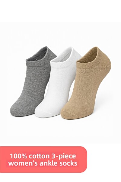 lacelove 100% Cotton First Quality Combed Cotton Socks Set - Women's 3-Piece ...