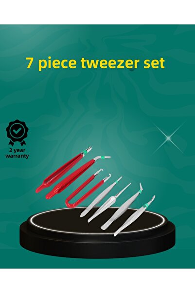 Clevora مجموعة ملاقط حساسة مضادة للكهرباء الساكنة مكونة من 7 قطع ذات أطراف غير مغناطيسية