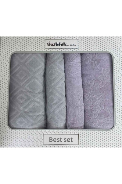 Özdilek Pastoral Best Set (Hamam Set) Grey-Lilac