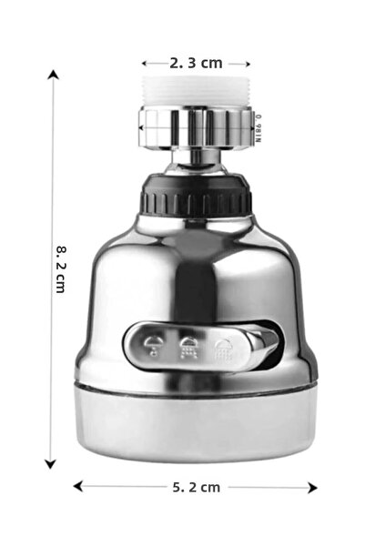 Leony 360 Degree Rotating 3-Function Kitchen Bathroom Sink Saving Faucet Spout Aerator Chrome