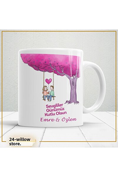 WİLLOW STORE Valentine's Day, Special for Lovers, Love, Affection Porcelain M...