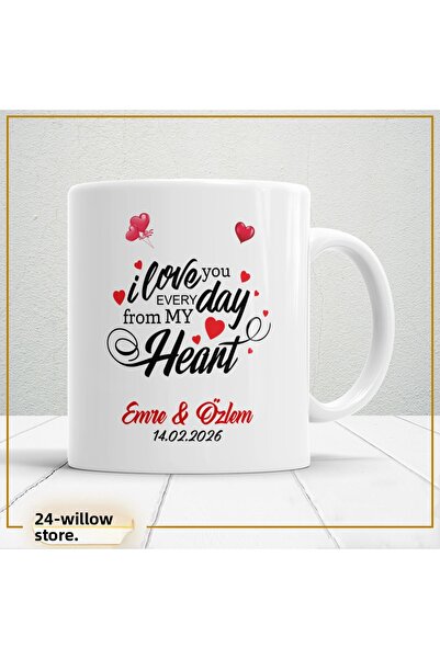 WİLLOW STORE Valentine's Day, Special for Lovers, Love, Affection Porcelain M...