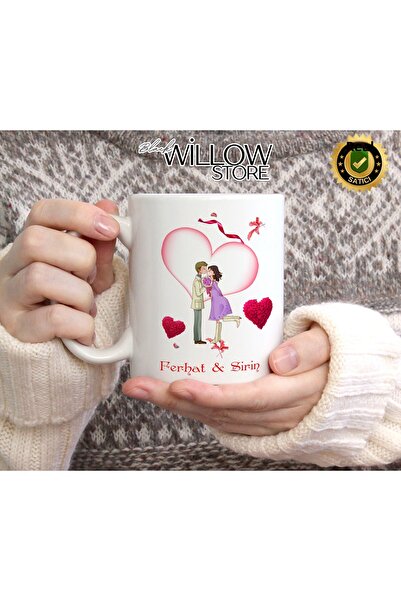 WİLLOW STORE كوب خزفي لعيد الحب، خاص بالمحبين، للحب والرومانسية -99