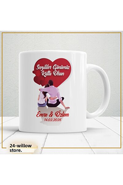 WİLLOW STORE كوب خزفي خاص لعيد الحب، للعشاق، للحب والحنان - كوب 2