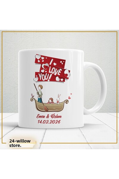 WİLLOW STORE Valentine's Day, Special for Lovers, Love, Affection Porcelain M...