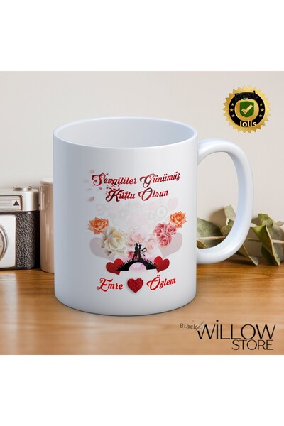 WİLLOW STORE Valentine's Day, Special for Lovers, Love, Affection Porcelain M...