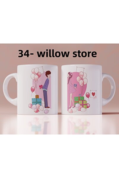 WİLLOW STORE Valentine's Day, Special for Lovers, Love, Affection Porcelain M...