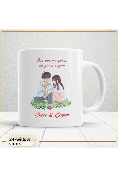 WİLLOW STORE Valentine's Day, Special for Lovers, Love, Affection Porcelain M...