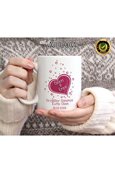 WİLLOW STORE Valentine's Day, Special for Lovers, Love, Affection Porcelain M...