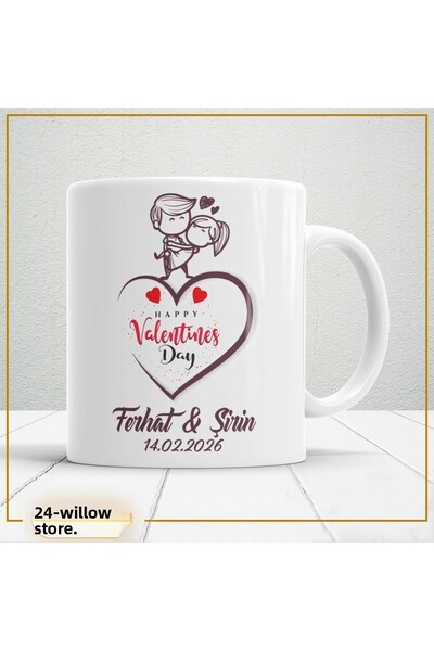 WİLLOW STORE Valentine's Day, Special for Lovers, Love, Affection Porcelain M...