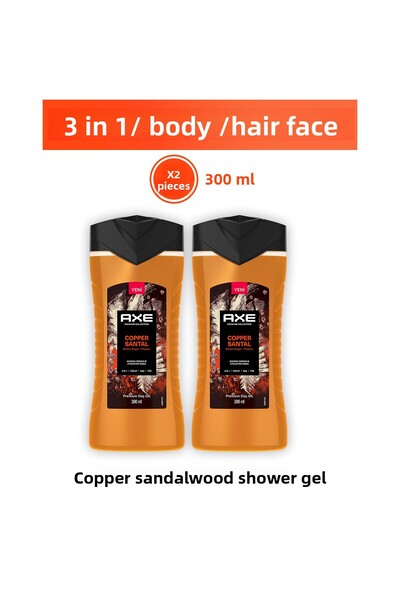 Axe Premium Collection Duş Jeli Copper Santal 3 in 1 Vücut Saç Yüz 300 ml x2