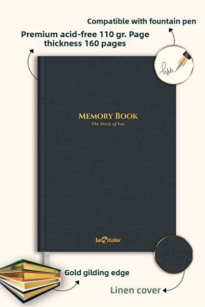 Le Color Caiet de amintiri din in, compatibil cu pixul cu cerneală, album cu ...