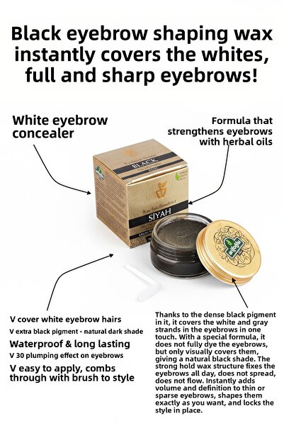 Arifoğlu Black Eyebrow Styling Wax 50ml - Fixes, Nourishes, and Makes the Eye...
