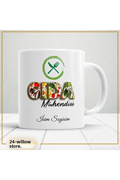 WİLLOW STORE Food Engineer 3-Themed Porcelain Mug, Gift, High Quality, Occupa...