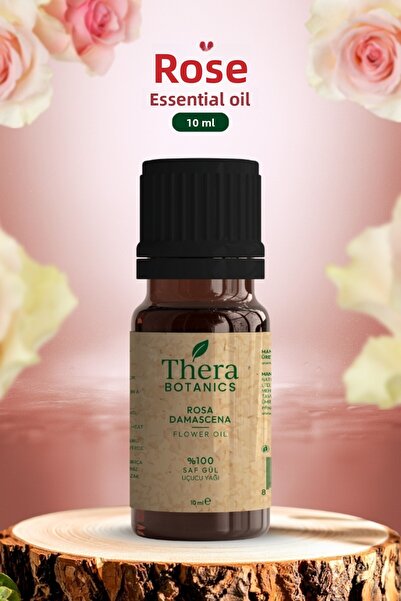 THERA BOTANICS زيت الورد العطري النقي 100% 10 مل - زيت زهرة الورد الدمشقي (محتوى طبيعي ونقي)