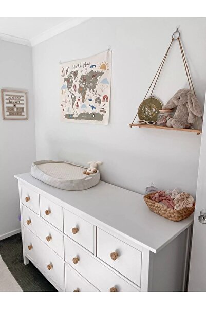 NATUREL DEKOR Rattan Wood Round Handle, Cabinet Drawer Handle, Bamboo, Wicker, Nordic, Bohemian, Modern