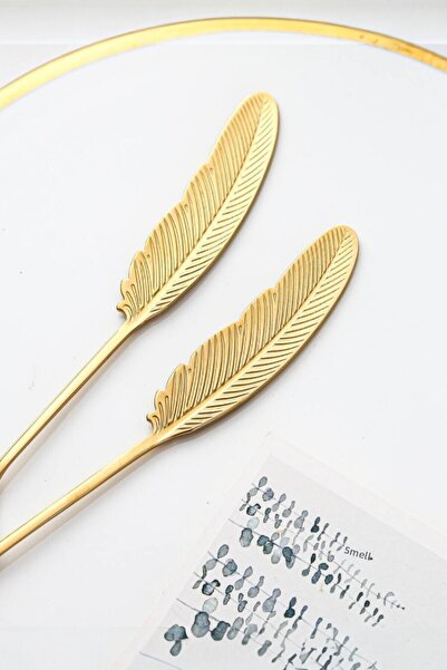 Milenay Decorative Tea Sugar Spoon, 6-Piece Dowry Set, with Feather and Bow Options