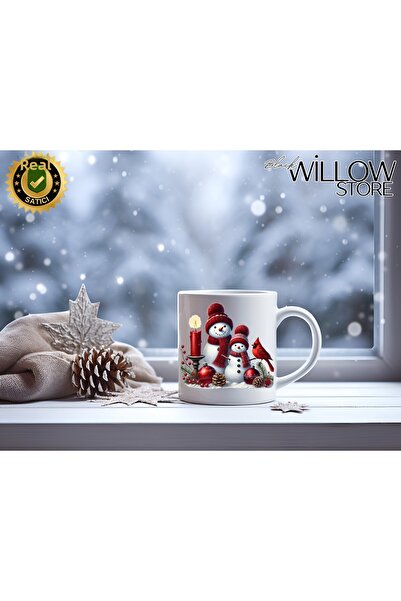 WİLLOW STORE Christmas Cute Snowman 24 Themed Porcelain Mug, Christmas, Merry...