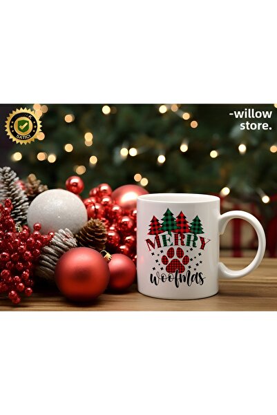 WİLLOW STORE Merry Christmas, Christmas Themed Porcelain Mug, New Year, Merry...
