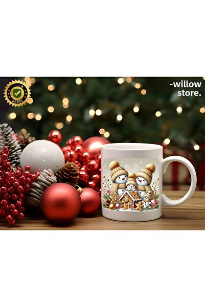 WİLLOW STORE Christmas Cute Snowman 10 Themed Porcelain Mug, Christmas, Merry...