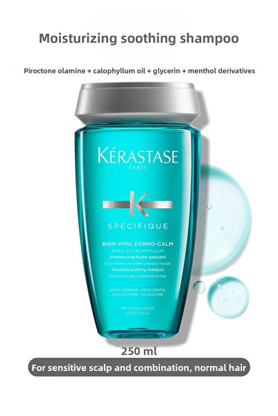 Kerastase Bain Vital Dermocalme 250 Ml - Anti-oily Scalp and Sensitivity Shampoo