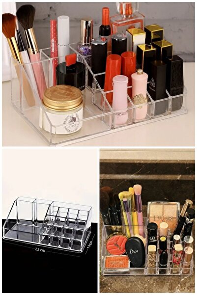 MAKRİ HOME Organizator transparent pentru machiaj, Lungime: 21,5 cm, Lățime: ...