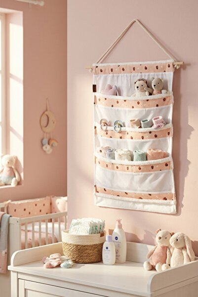 HAMUR Over-The-Door Hanger 4-Compartment Bathroom Cabinet Organizer Children's Room Over-The-Door Wall Organizer Island