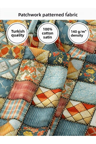 FabricMarket bumbac 100% Țesătură din satin patchwork – 155×100 cm – Pentru c...