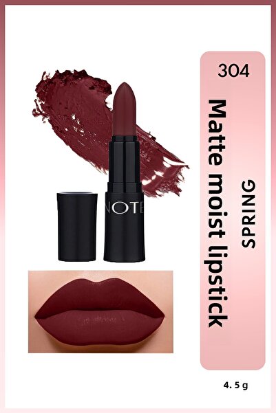 NOTE Mattemoist Lipstick Matte Finish Lipstick 304 Spring - Claret Red
