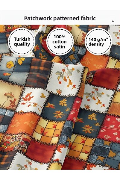 FabricMarket 100% βαμβακερό σατέν ύφασμα συνονθύλευμα – 155×100 cm – Για ραπτ...