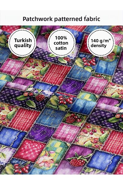 FabricMarket قماش ساتان قطني 100% - 155×100 سم - للخياطة والأعمال اليدوية