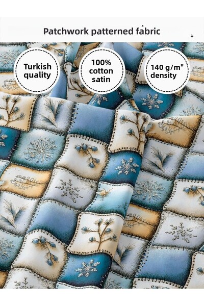 FabricMarket bumbac 100% Țesătură din satin patchwork – 155×100 cm – Pentru c...