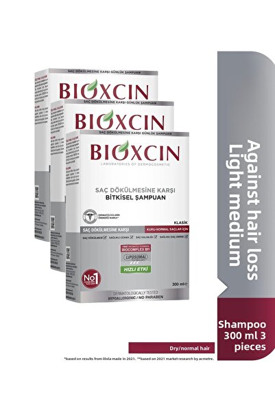 Bioxcin Classic Anti-Hair Loss Shampoo Genesis for Dry-Normal Hair 300 ml 3 Pieces