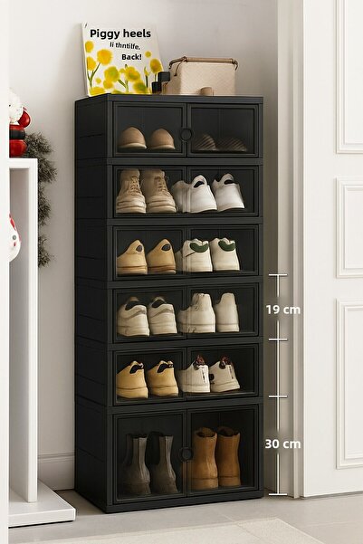 decorev Suport pentru pantofi modular de culoare antracit cu capac – cu capac...