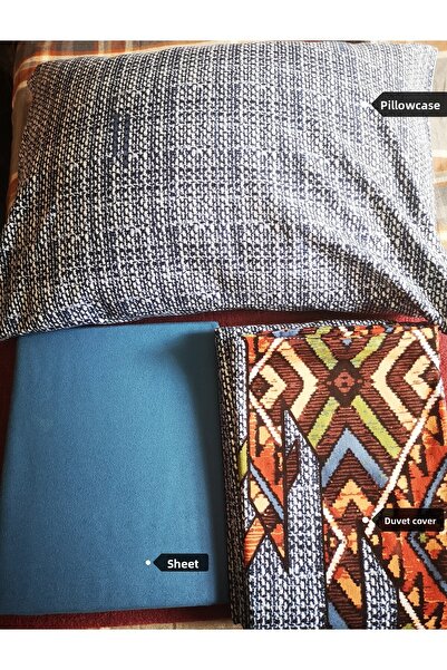 Sarev 100% Cotton Flannel Double Duvet Cover Set