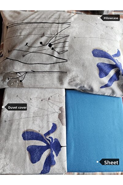 Sarev 100% Cotton Flannel Double Duvet Cover Set