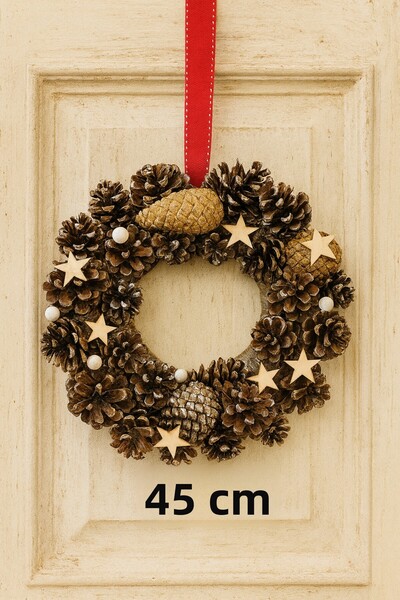 Marrone زينة كبيرة للأبواب والمدافئ بطول 45 سم