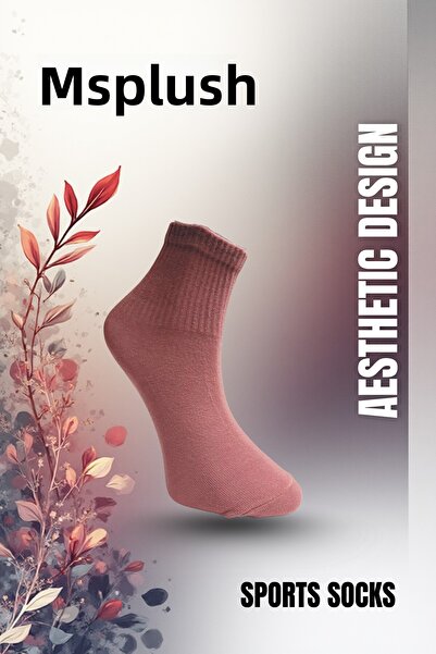 PUFAZZO Women's Short Sports Socks Set of 6 - Natural Cotton, Stitch-Free , Tennis, College, Sports Socks - Dusty Rose