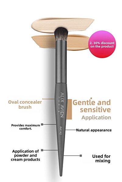 Alix Avien Oval Concealer Brush - Round Brush Aa142
