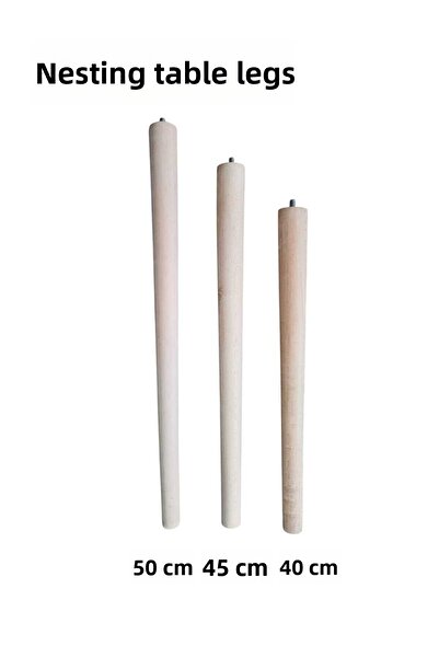 Joyfer أرجل خشبية من خشب الجرجين 1 قطعة 40 سم + 1 قطعة 45 سم + 1 قطعة 50 سم (...