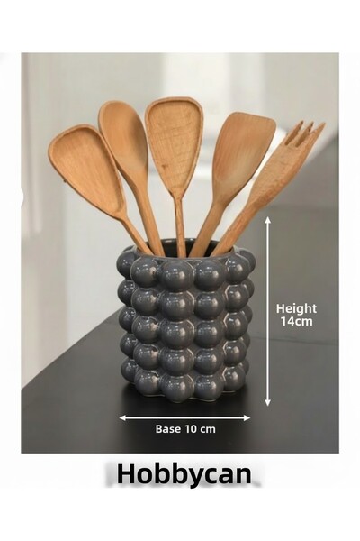 Pelirum 5 Bubble Spoon Holder Vase | Concrete Vase Decoration | Decorative Planter