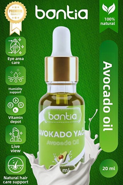 Bontia زيت الأفوكادو 20 مل - زيت نقي 100% للعناية بالبشرة والشعر معصور على ال...