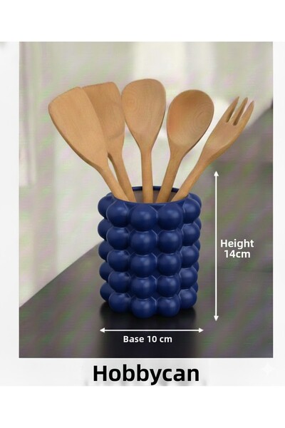 Pelirum Vază cu 5 bule pentru tacâmuri |   Decorare vază din beton |   Decor albastru cobalt