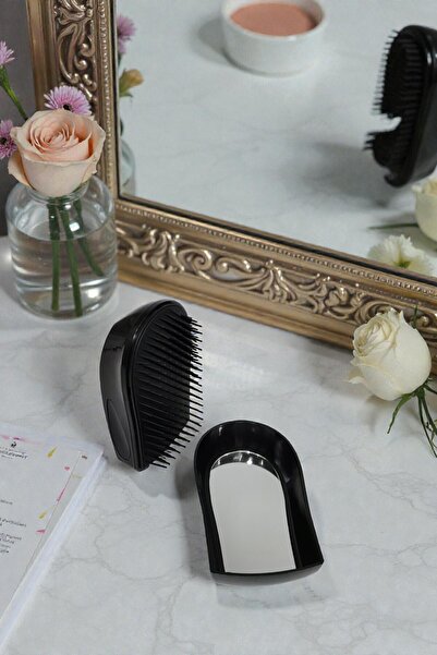 safestore Chrome Hair Brush Portable Mirrored Hair Lightening Comb