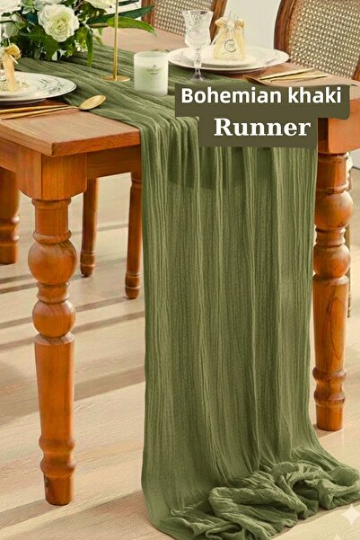 KAMİZ Față de masă Bohemian Runner Decor modern pentru casă Nuntă Logodnă Zi specială Față de masă Set de poșturi 100% bumbac